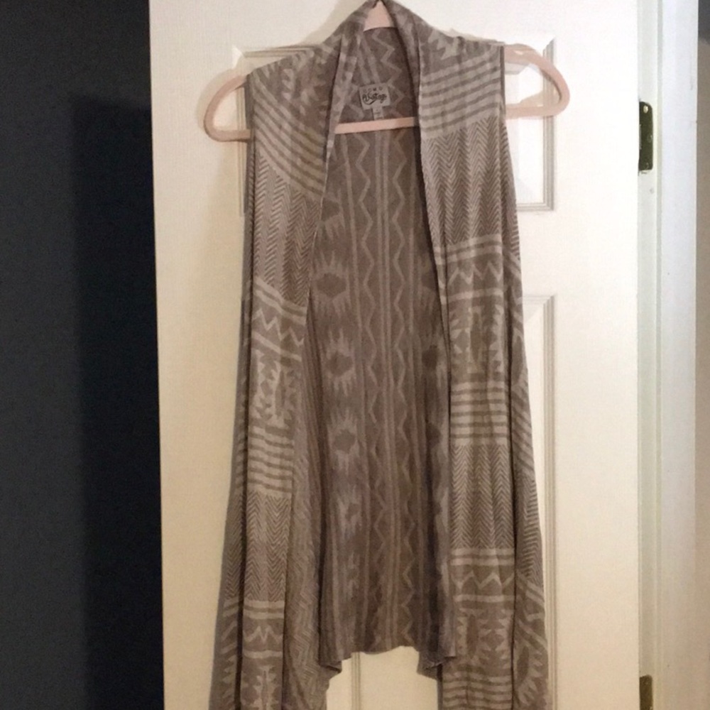 Vintage brown and tan boho sweater vest